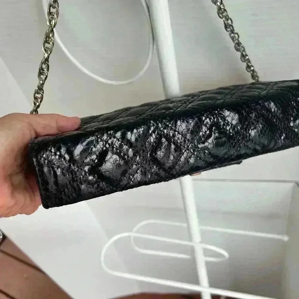 Sondra Roberts Clutch w/ Chain Strap Black… - Picture 6 of 8